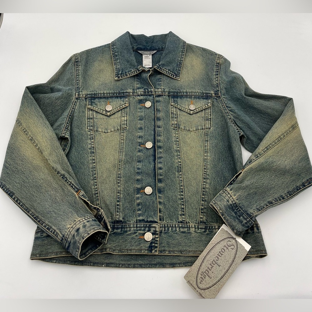 STONEBRIDGE | NWT LIGHT WASH VINTAGE DENIM JACKET 1 Size SP - Picture 2 of 7